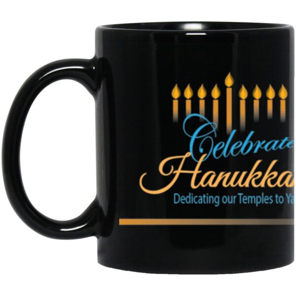 HANUKKAH ~Celebrate Hanukkah ~ Ceramic Black Mug